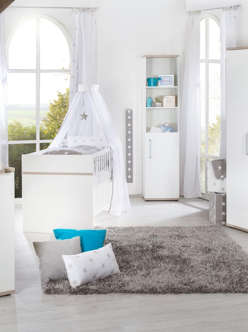 Bibliothèque enfant colonne 1 porte 3 niches 'Roba moritz' Blanc - Kiabi