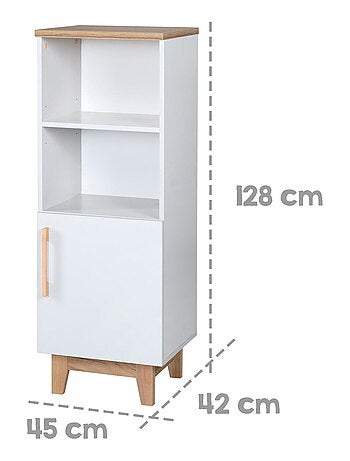 Bibliothèque enfant colonne porte et 2 niches 'Roba finn'