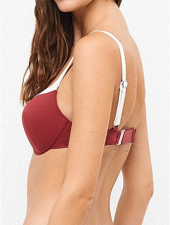 Bicolor bikini top met geïntegreerde beugels