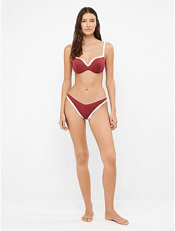 Bicolor bikini top met geïntegreerde beugels
