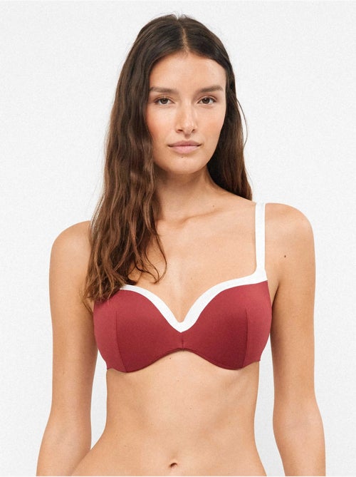 Bicolor bikini top met geïntegreerde beugels - Kiabi