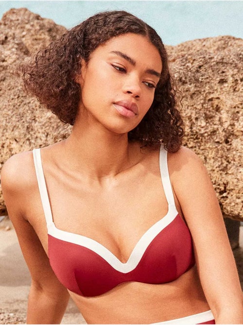 Bicolor bikini top met geïntegreerde beugels - Kiabi