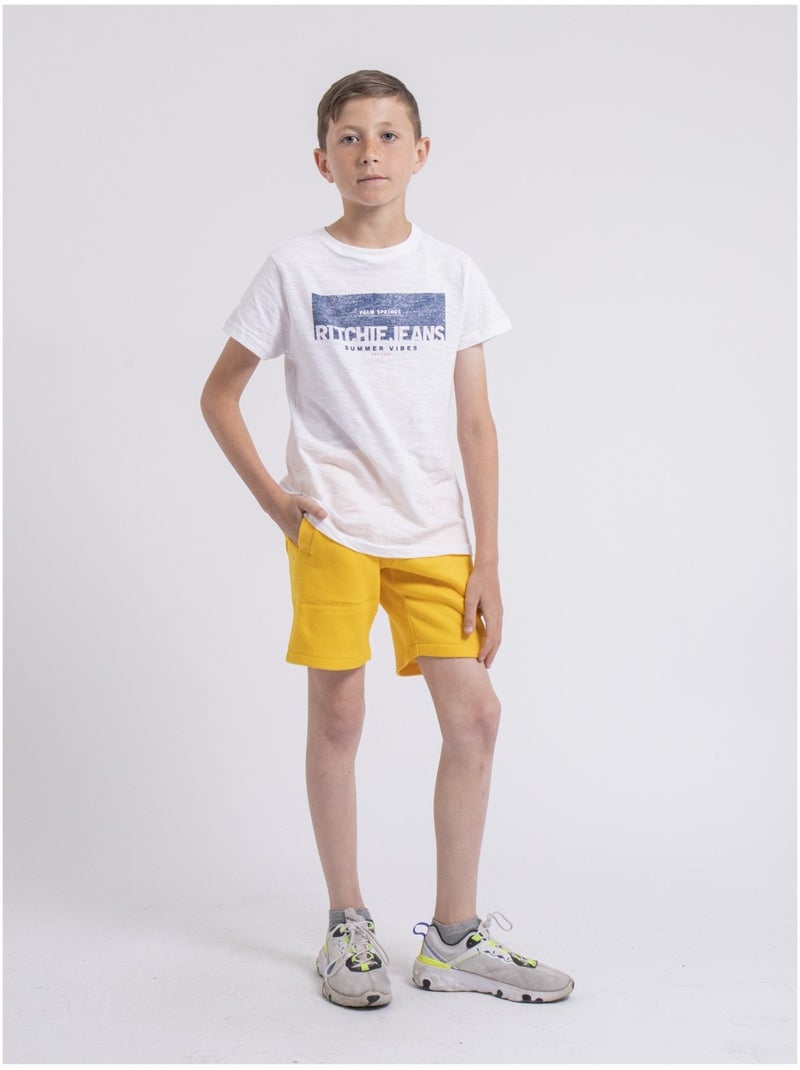 Bidmin-j fleece bermuda shorts Geel - Kiabi