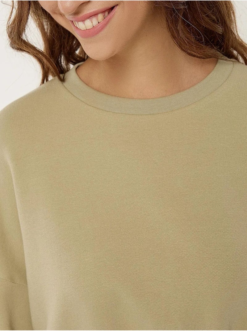 Bijgesneden sweatshirt hiccup Kaki - Kiabi