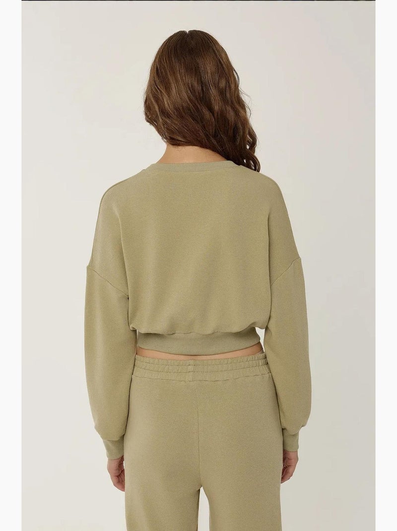 Bijgesneden sweatshirt hiccup Kaki - Kiabi