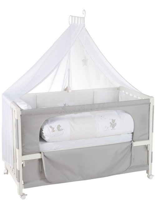 Bijzetbed 60 x 120 cm met complete beddengoedset 'Fox & Bunny' ROBA - Kiabi