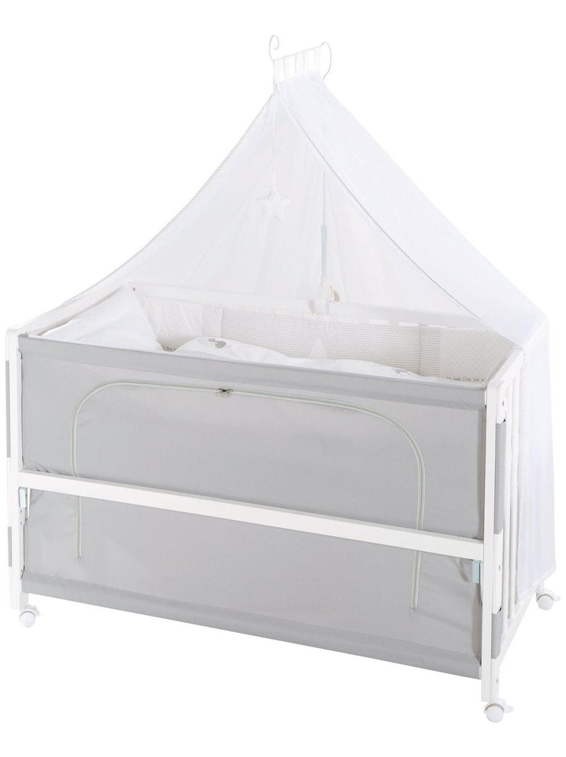 Bijzetbed 60 x 120 cm met complete beddengoedset 'Fox & Bunny' ROBA Wit - Kiabi