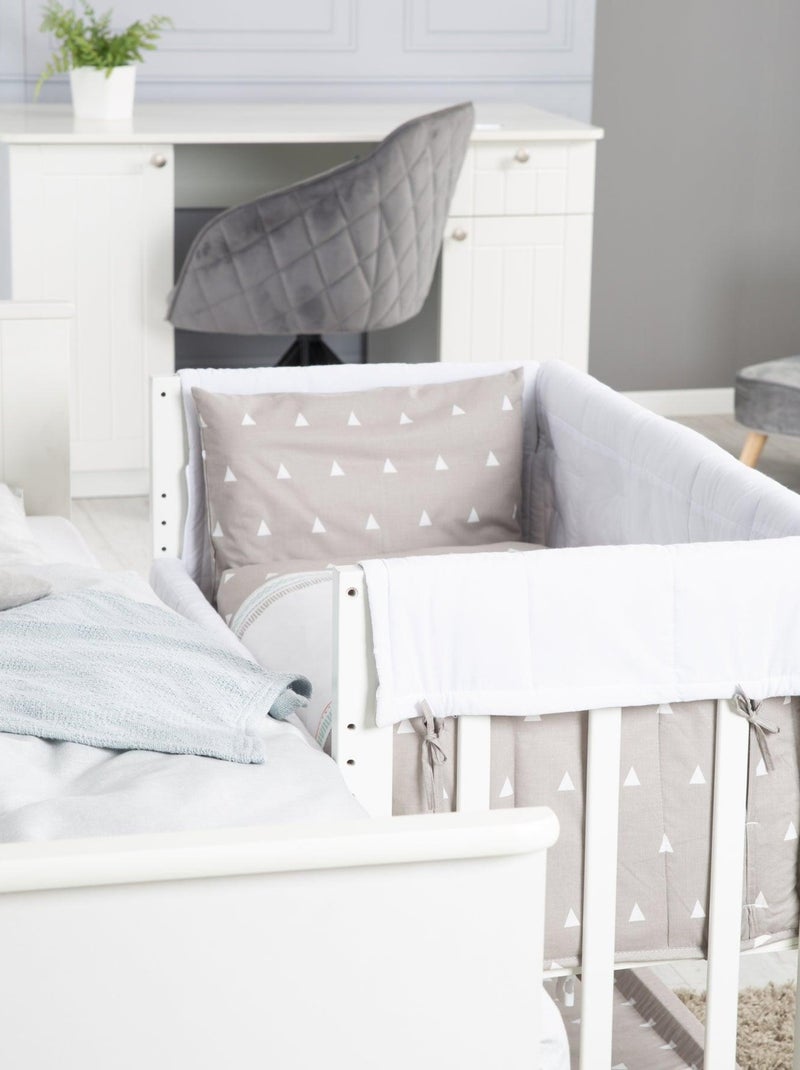 Bijzetwieg 4-in-1 met complete beddengoedset met beertjesprint 'indibear' roba Wit - Kiabi