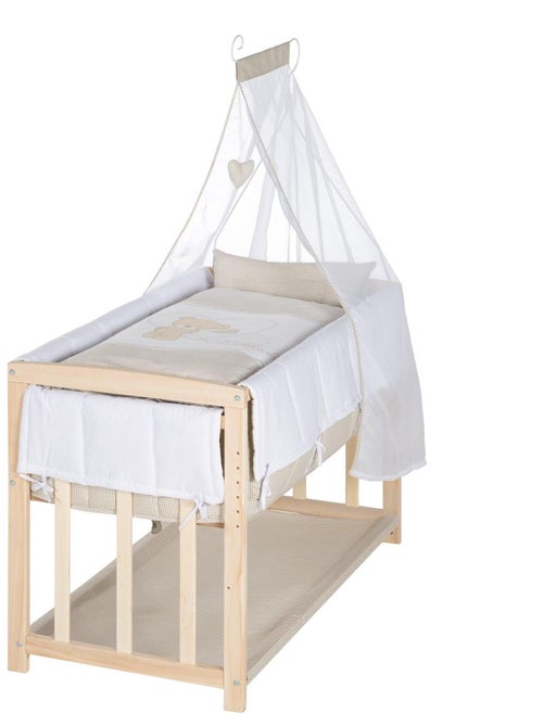 Bijzetwieg 4-in-1 met complete beddengoedset met beertjesprint 'liebhabear' roba - Kiabi