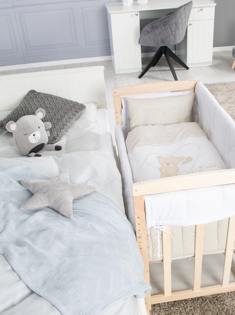 Bijzetwieg 4-in-1 met complete beddengoedset met beertjesprint 'liebhabear' roba Lichtbruin - Kiabi
