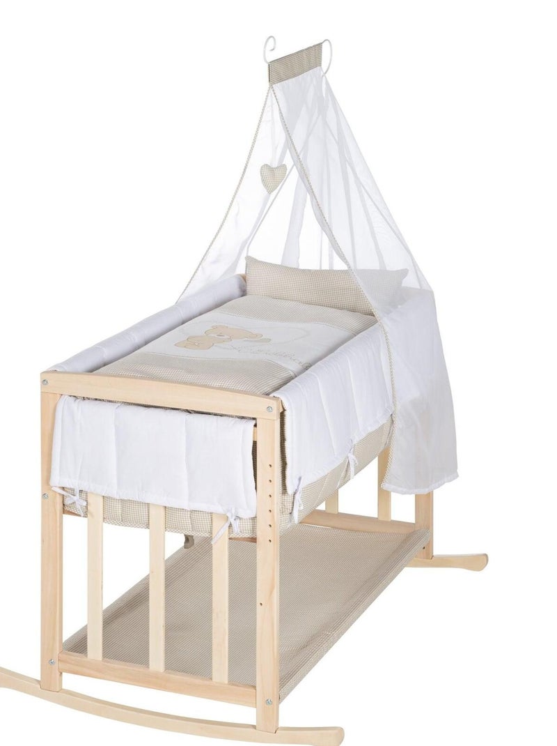 Bijzetwieg 4-in-1 met complete beddengoedset met beertjesprint 'liebhabear' roba Lichtbruin - Kiabi