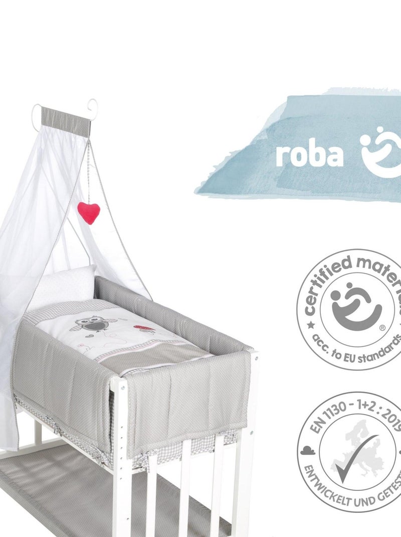 Bijzetwieg 4-in-1 met complete beddengoedset met print 'Adam & Eule' ROBA Wit - Kiabi
