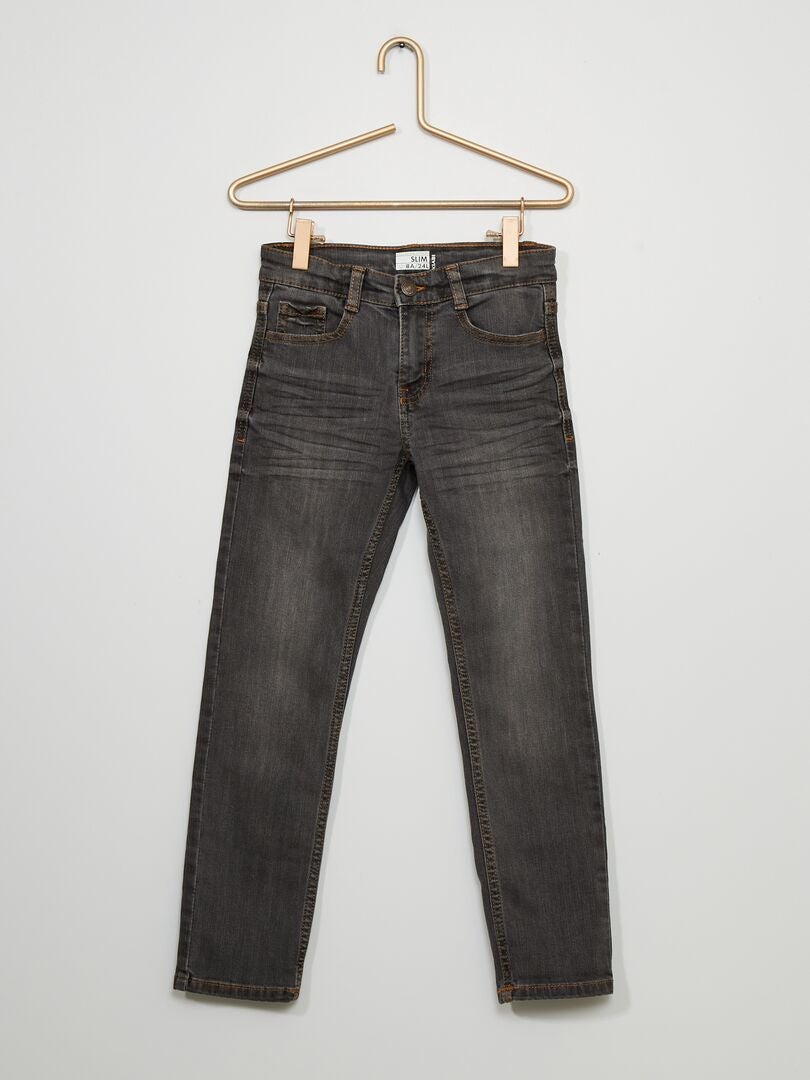 Bijzonder solide, slim-fit jeans GRIJS - Kiabi