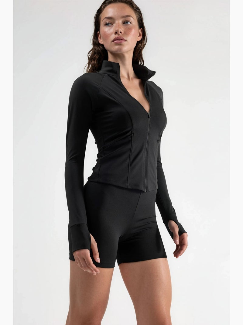 Biker shorts met hoge taille hiccup Zwart - Kiabi