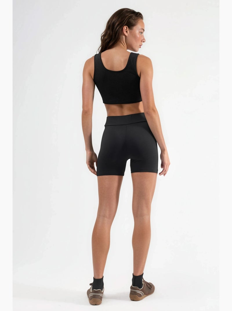 Biker shorts met hoge taille hiccup Zwart - Kiabi