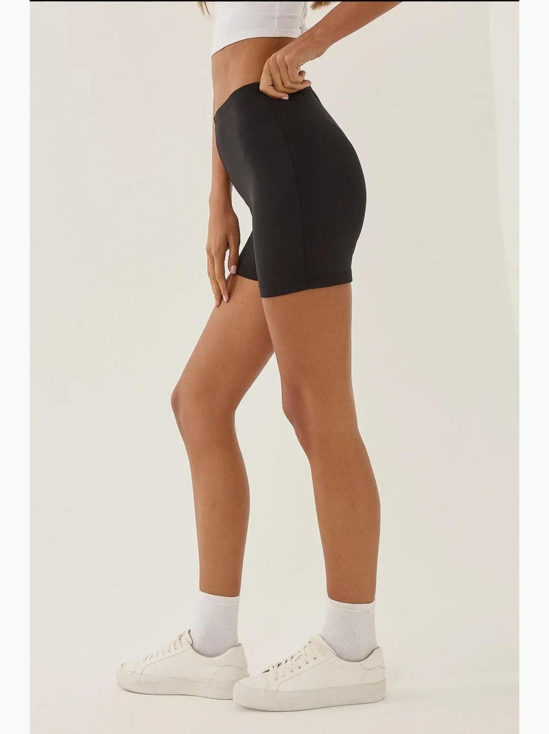 Bikerlegging met hoge taille en elastische tailleband hiccup Zwart - Kiabi