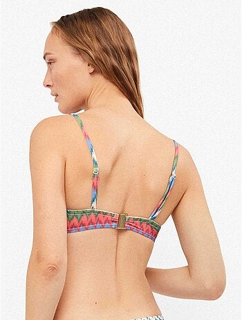 Bikini top bandeau bedrukt met zigzagpatroon