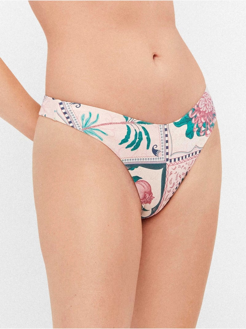 Bikinibroekje braziliaanse snit in v-vorm Multicolor - Kiabi