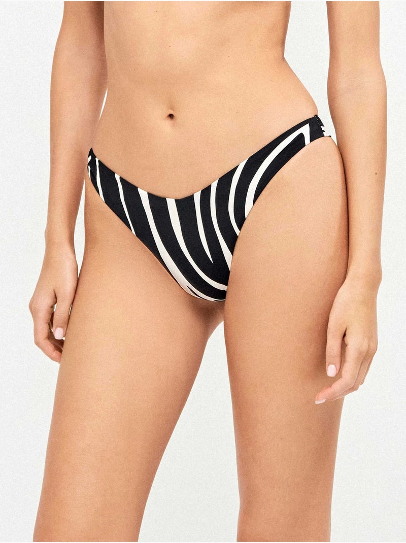 Bikinibroekje braziliaanse v-cut dierenprint zebra Multicolor - Kiabi
