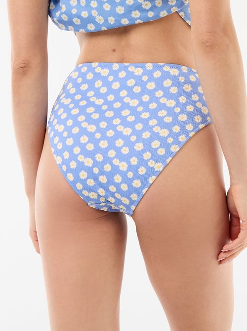 Bikinibroekje met bloemenprint en hoge taille - Kiabi