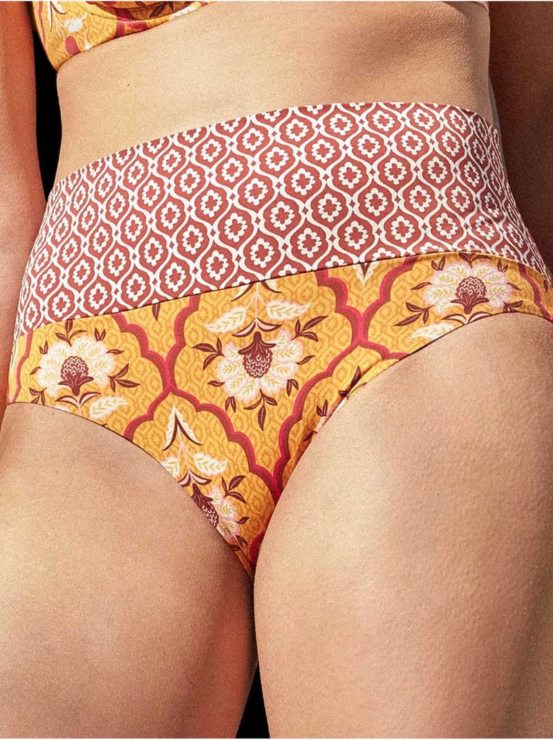 Bikinibroekje met dubbele print in meerdere posities Multicolor - Kiabi