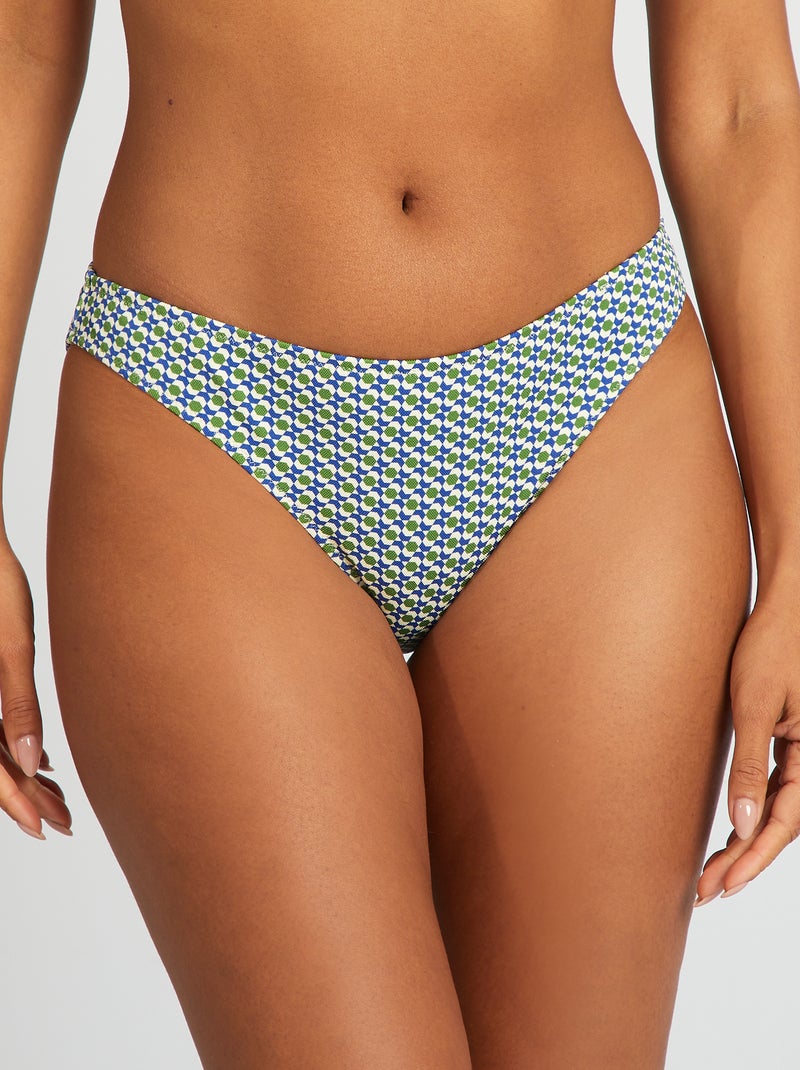 Bikinibroekje met geometrische print WIT - Kiabi