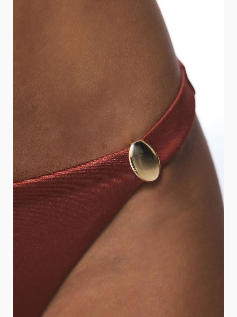 Bikinibroekje met gesp braga penti Terracotta - Kiabi