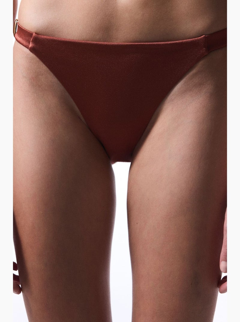 Bikinibroekje met gesp braga penti Terracotta - Kiabi
