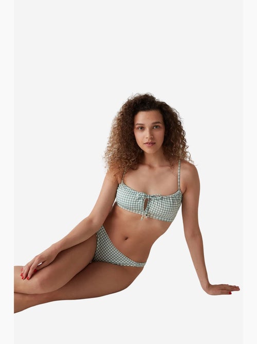 Bikinibroekje met gingham ruit en greenlake zijbies penti - Kiabi Bikinibroekje met gingham ruit en greenlake zijbies penti - Kiabi