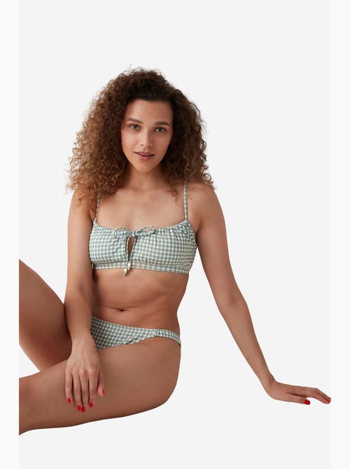 Bikinibroekje met gingham ruit en greenlake zijbies penti - Kiabi Bikinibroekje met gingham ruit en greenlake zijbies penti - Kiabi