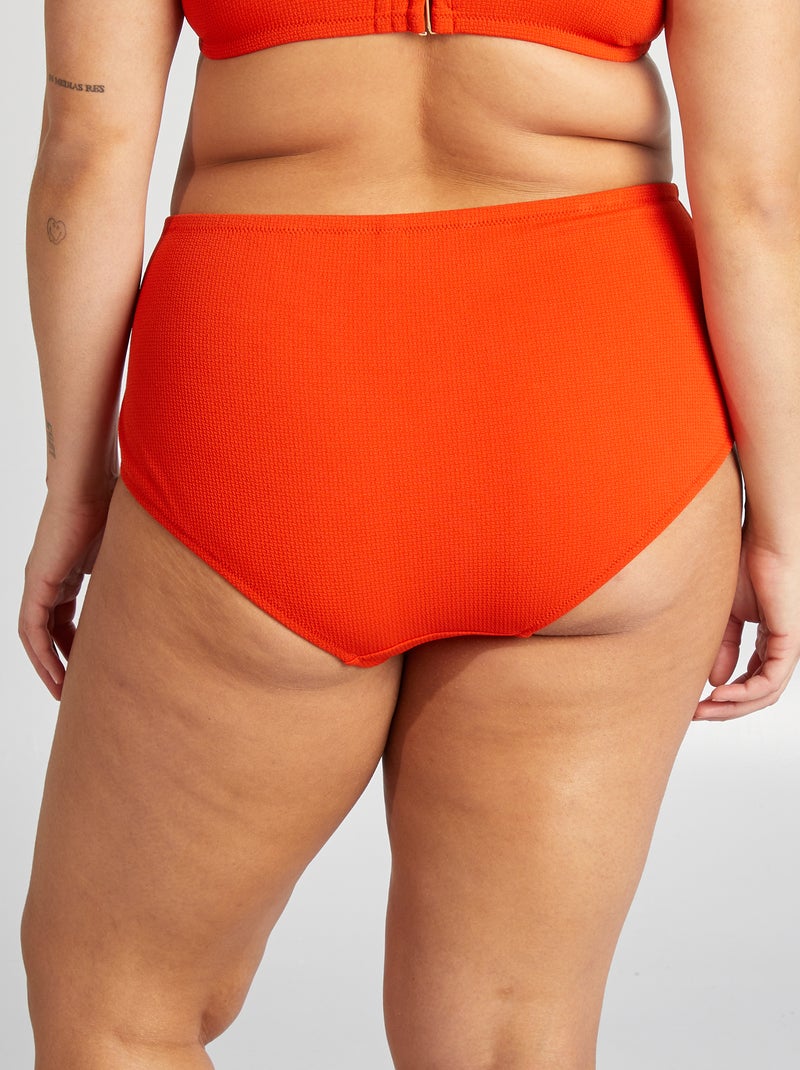 Bikinibroekje met hoge taille oranje - Kiabi