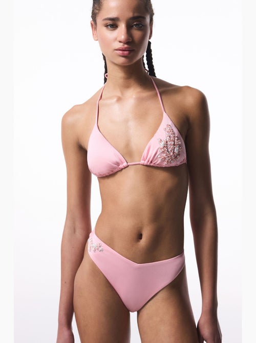 Bikinibroekje met kralendetail en v-snit penti - Kiabi