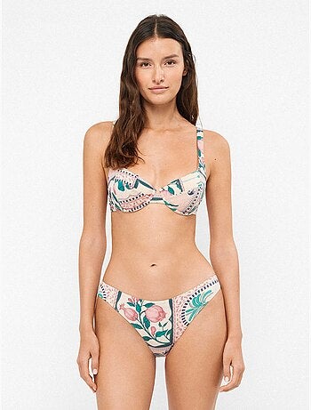 Bikinibroekje met mozaïekprint geïnspireerd op tropische