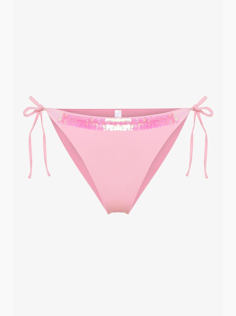 Bikinibroekje met pailletten penti Roze - Kiabi