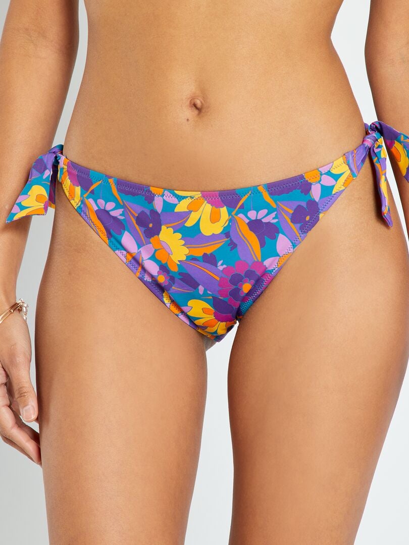 Miss Selfridge - Badpak van kreukelstof met strikjes aan de zijkant in