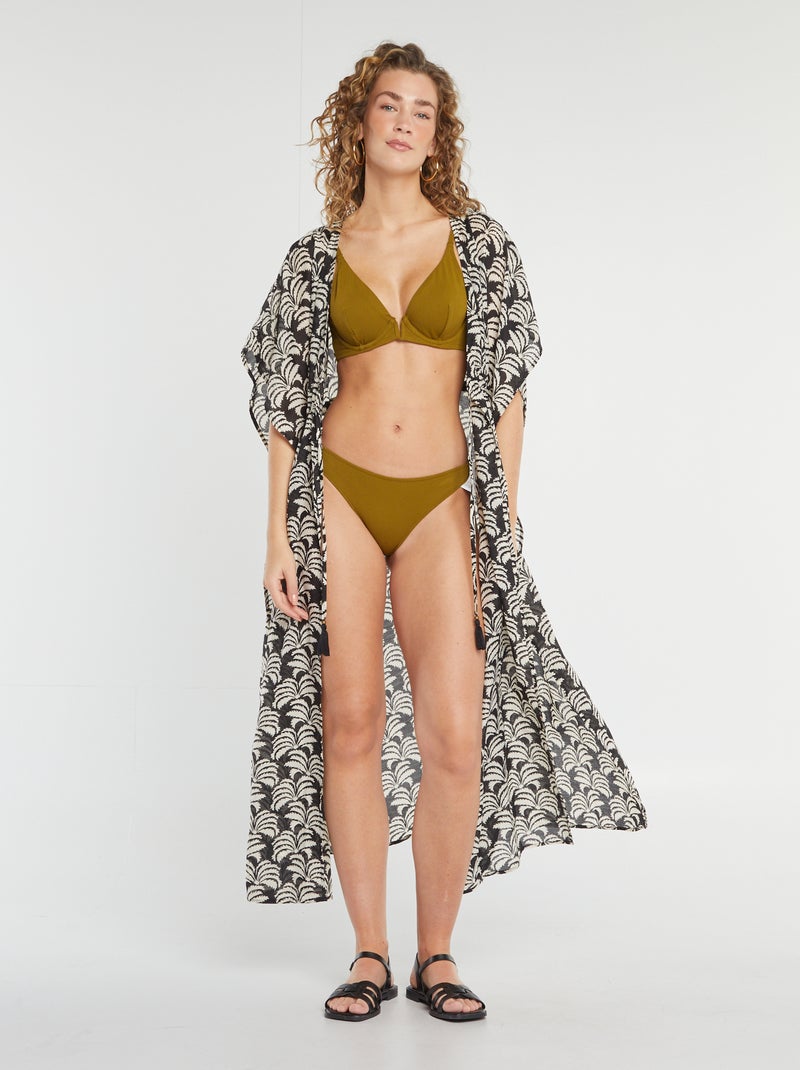 Bikinibroekje van textuurstof GROEN - Kiabi