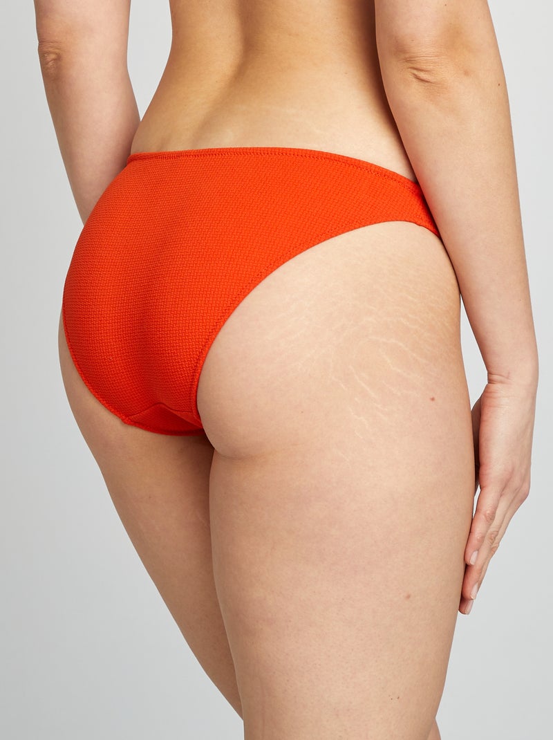 Bikinibroekje van textuurstof oranje - Kiabi