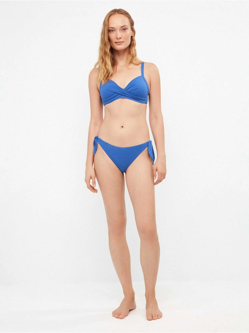 Bikinibroekje verstelbaar aan zijkanten Blauw - Kiabi