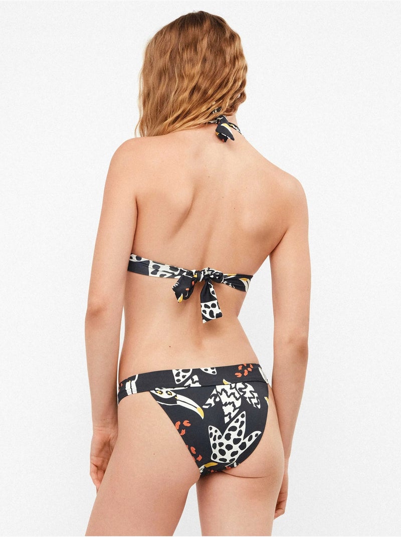 Bikinislip met detail in de taille en tropische print Multicolor - Kiabi