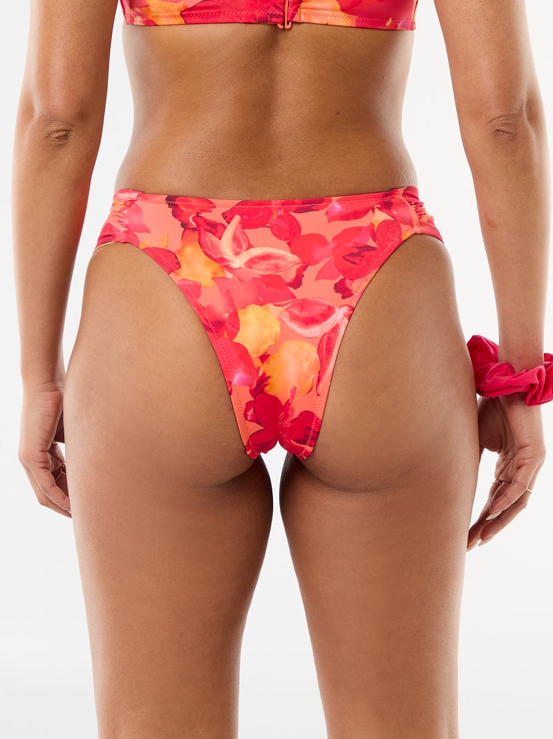 Bikinitanga met bloemenprint Oranje - Kiabi