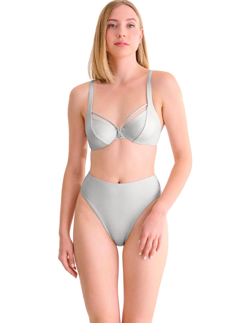 Bikinitop met hoge taille blue lagoon Zilver - Kiabi