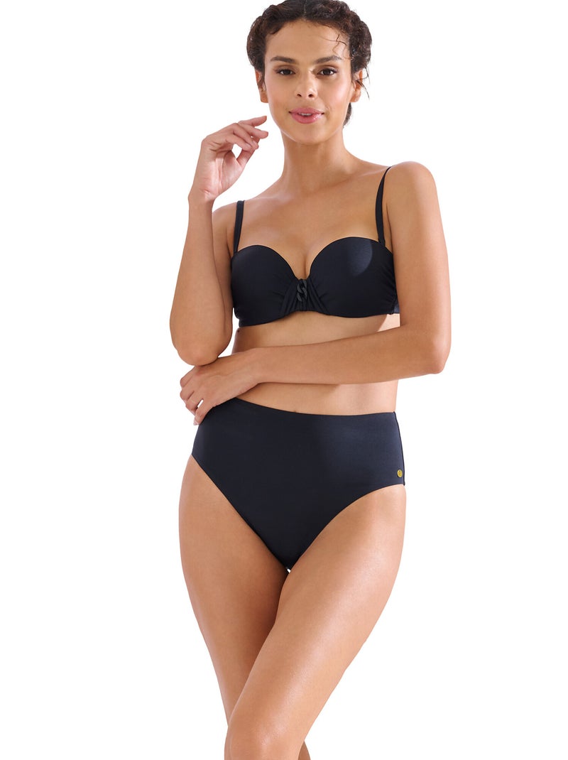 Bikinitop met hoge taille palma Zwart - Kiabi