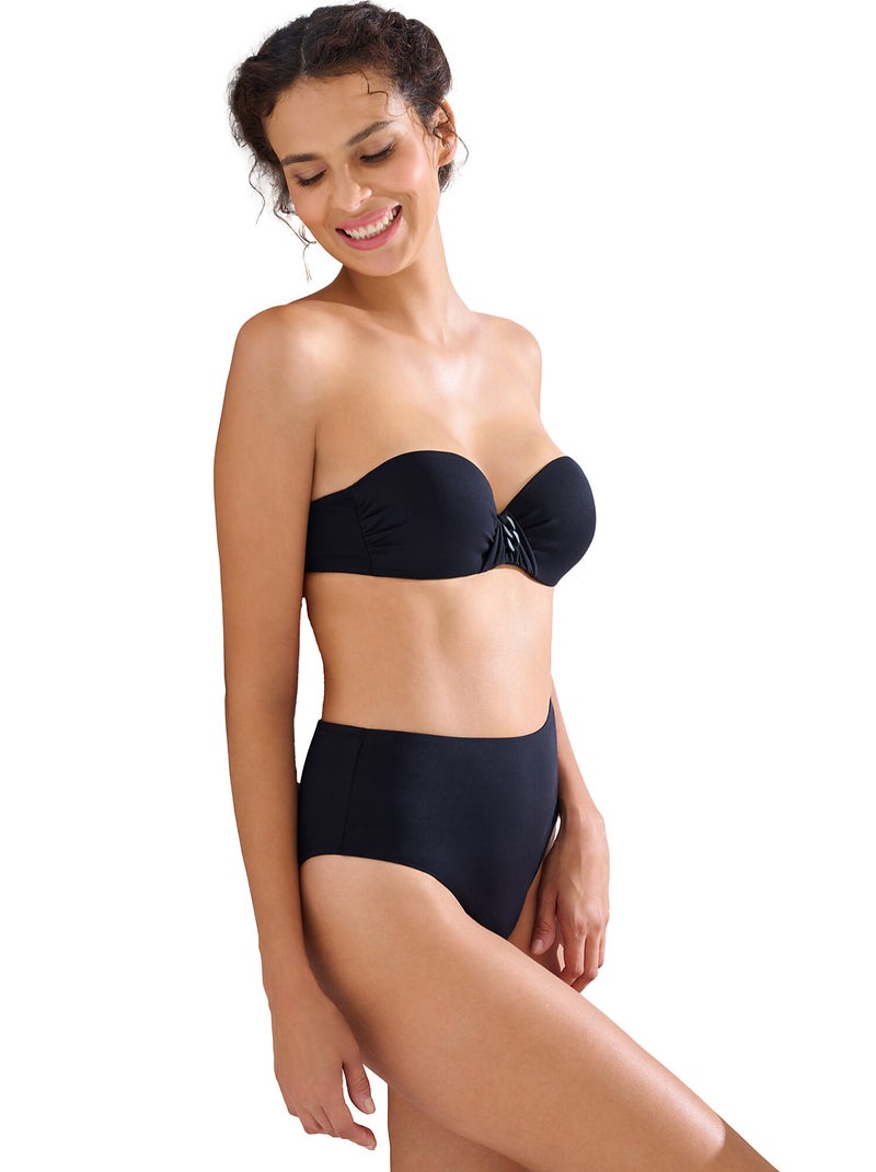 Bikinitop met hoge taille palma Zwart - Kiabi