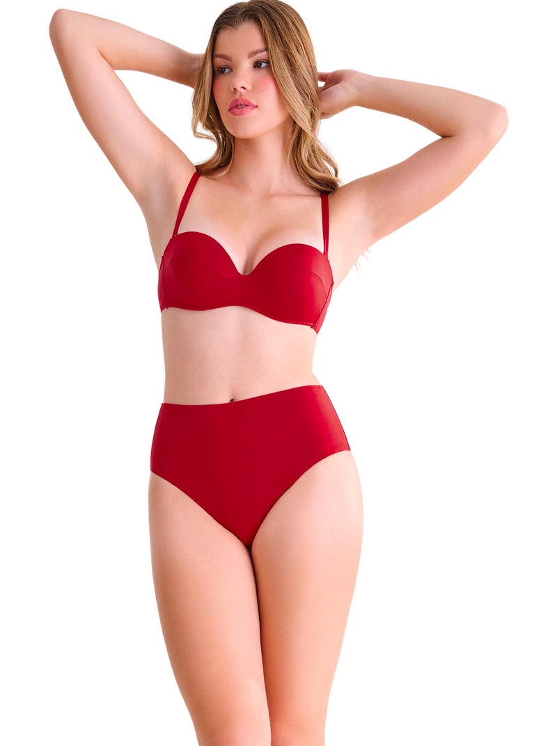 Bikinitop met hoge taille portofino Rood - Kiabi