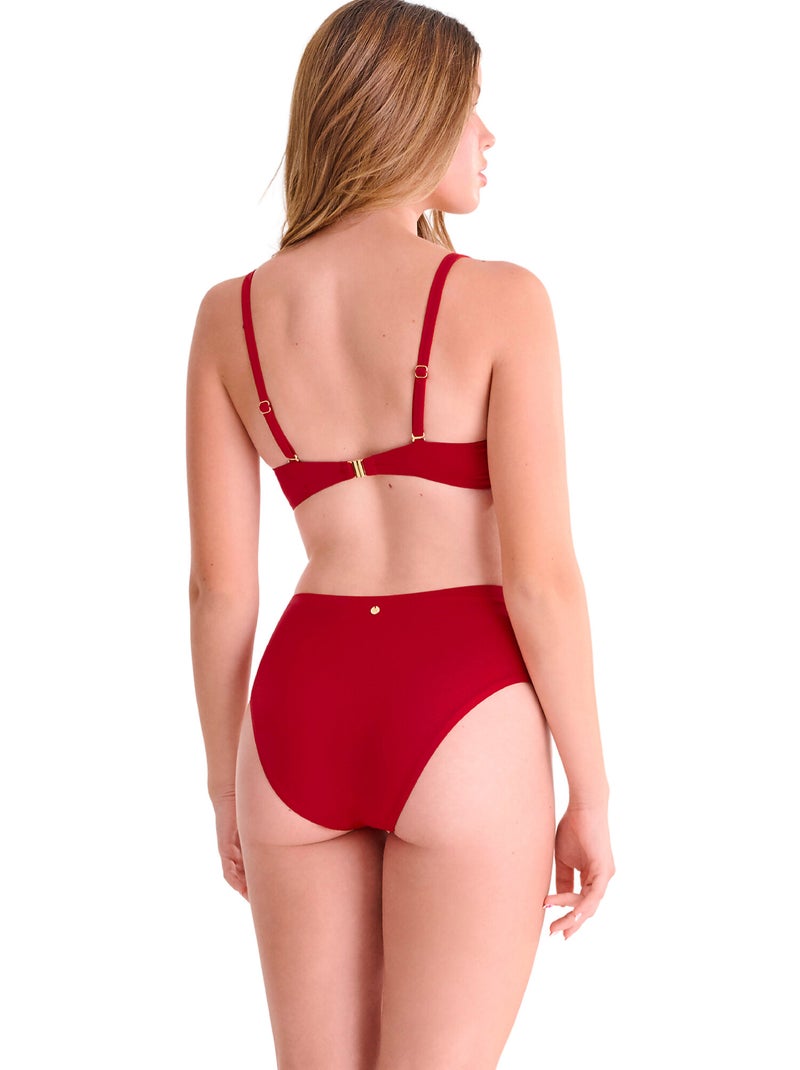 Bikinitop met hoge taille portofino Rood - Kiabi