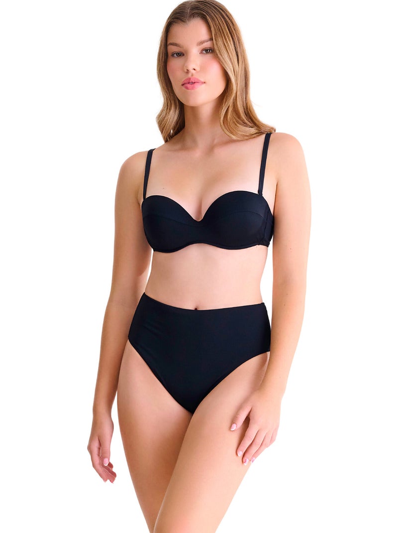 Bikinitop met hoge taille portofino Zwart - Kiabi