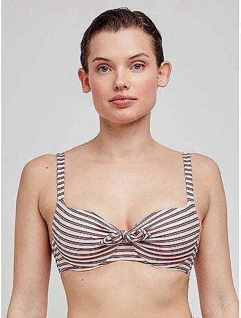 Bikinitop met print strepen capaciteit
