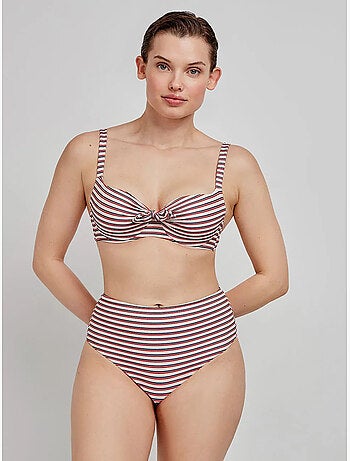Bikinitop met print strepen capaciteit