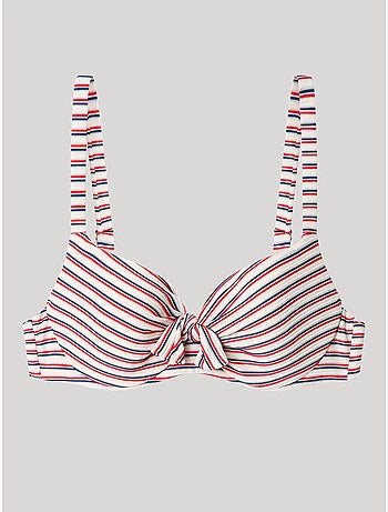 Bikinitop met print strepen capaciteit