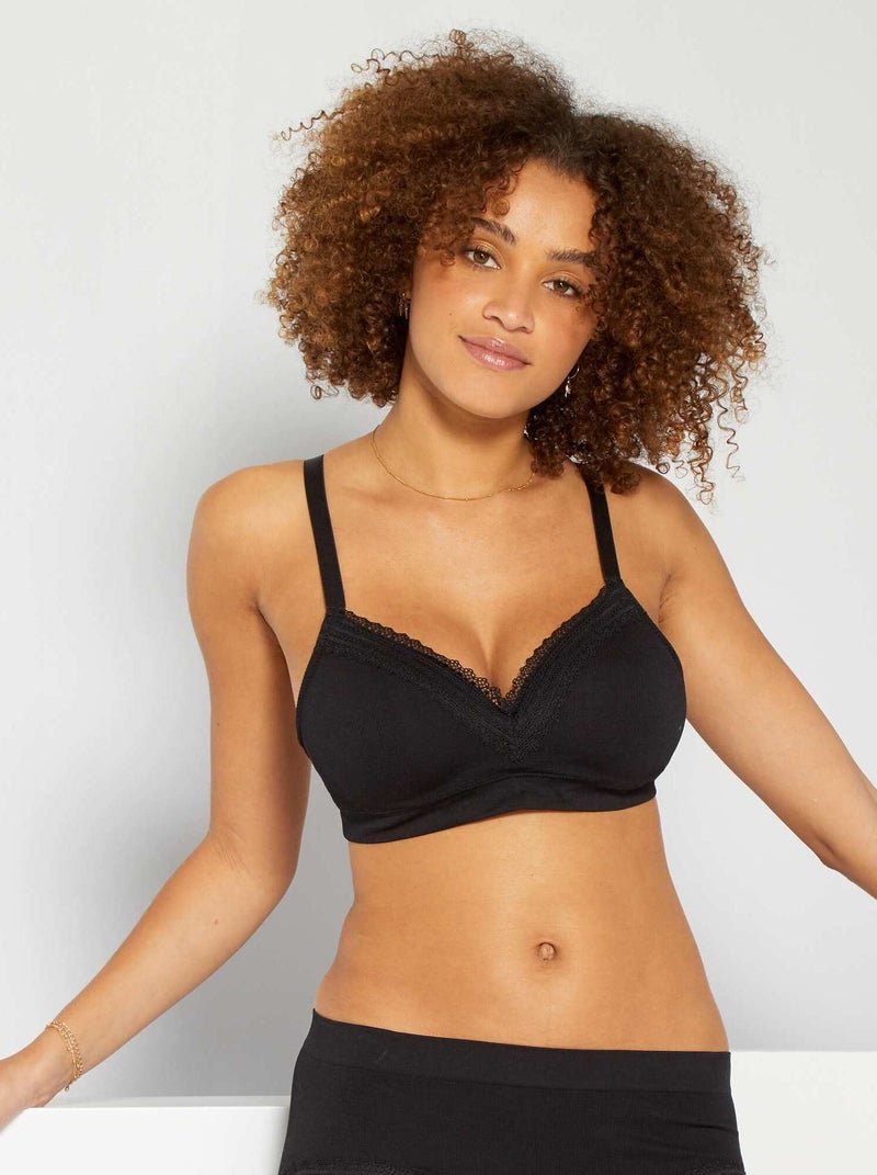Bikinitop met schuimvulling 'Sans Complexe' zwart - Kiabi